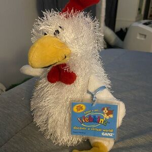 GANZ White & Yellow Webkins chicken plushie NWT